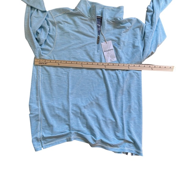 Tommy Bahama Men’s Long Sleeved Half  Zipped Blue Shirt Large - Picture 11 of 16